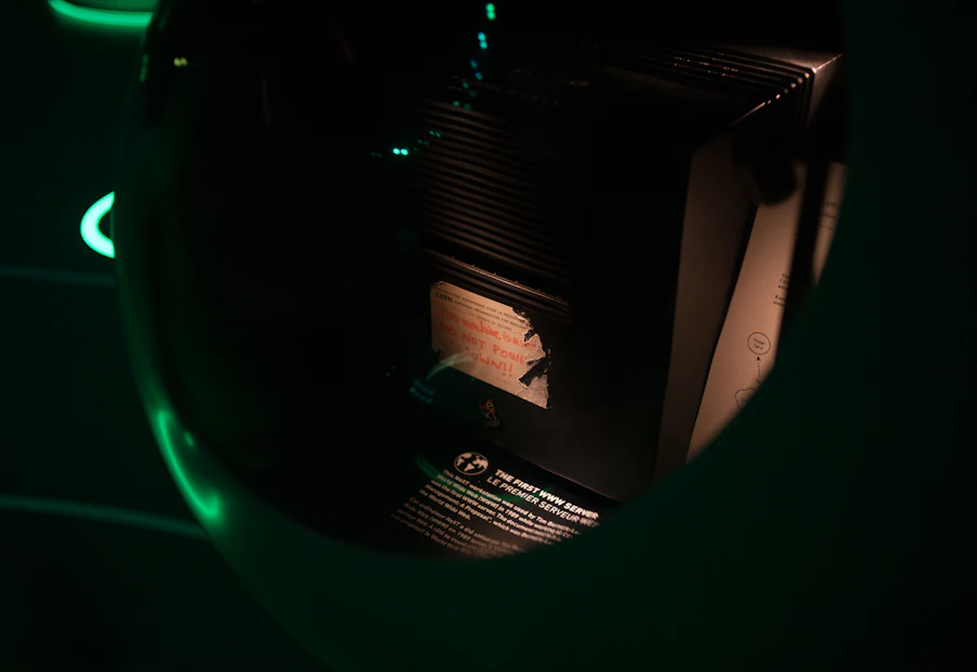 Close-up of network equipment in a rack